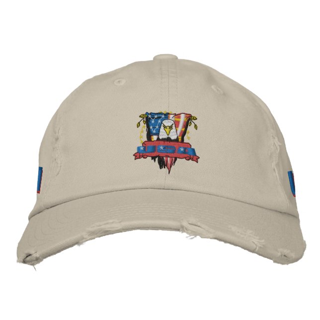 Patriotic Embroidery Embroidered Hat (Front)