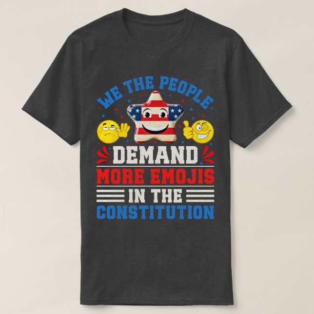 Patriotic Emoji For The 4th Of July Celebration T-Shirt (Design Front)