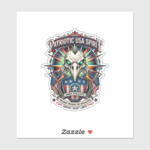 Patriotic End Of Days Eagle Skull Zombie Apocalyps