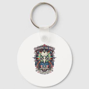 Patriotic End Of Days Eagle Skull Zombie Apocalyps Key Ring
