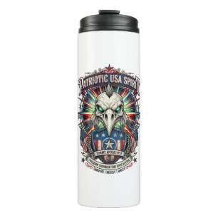 Patriotic End Of Days Eagle Skull Zombie Apocalyps Thermal Tumbler