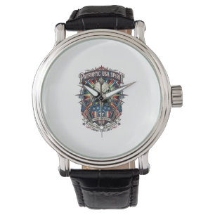 Patriotic End Of Days Eagle Skull Zombie Apocalyps Watch