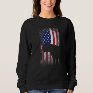 Patriotic English Bulldog American Flag Cool Dog Sweatshirt