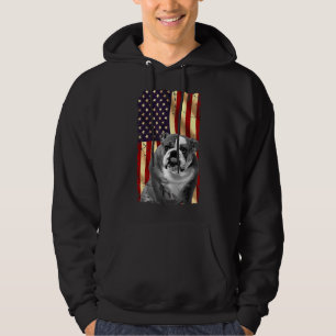Patriotic English Bulldog American Flag July 4th D Hoodie