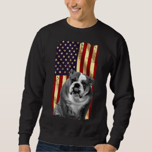 Patriotic English Bulldog American Flag July 4th D Sweatshirt