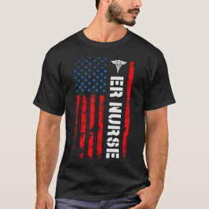 Patriotic Er Nurse Shirt Retro American Flag 4th O