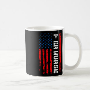 Patriotic Er Nurse Shirt Retro American Flag 4th O Coffee Mug