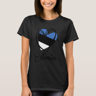 Patriotic Estonia Cute Heart Estonian Flag Girls K T-Shirt