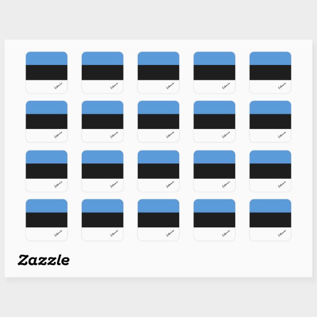 Patriotic Estonia & Estonian flag, holiday /sports Square Sticker (Sheet)