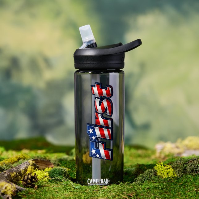 Patriotic F1rst Flag Design Water Bottle (Outdoor (Rotated))