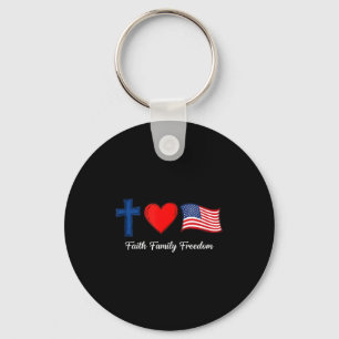 Patriotic faith family freedom usa flag 4th of jul key ring