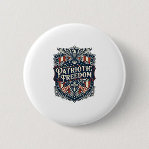 Patriotic Faith Family Freedom Vector Graphic Tee 6 Cm Round Badge