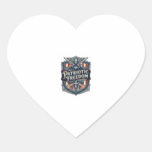Patriotic Faith Family Freedom Vector Graphic Tee Heart Sticker