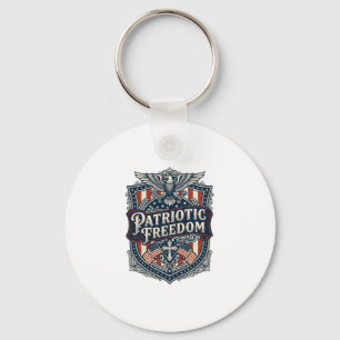 Patriotic Faith Family Freedom Vector Graphic Tee Key Ring