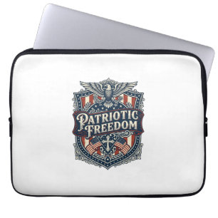 Patriotic Faith Family Freedom Vector Graphic Tee Laptop Sleeve