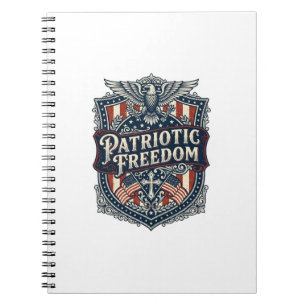 Patriotic Faith Family Freedom Vector Graphic Tee Notebook