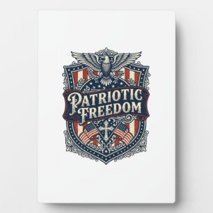 Patriotic Faith Family Freedom Vector Graphic Tee Plaque
