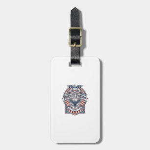 Patriotic Faith Over Fear USA Vector Graphic Tee Luggage Tag