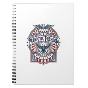 Patriotic Faith Over Fear USA Vector Graphic Tee Notebook