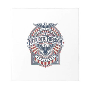 Patriotic Faith Over Fear USA Vector Graphic Tee Notepad
