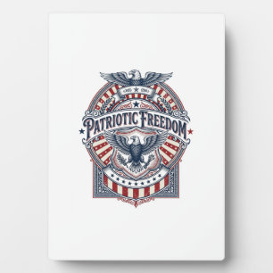 Patriotic Faith Over Fear USA Vector Graphic Tee Plaque