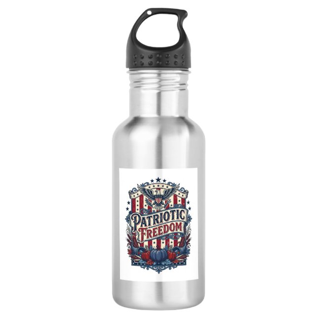 Patriotic Fall Harvest Vector Graphic Tee 532 Ml Water Bottle (Front)