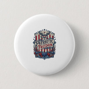 Patriotic Fall Harvest Vector Graphic Tee 6 Cm Round Badge