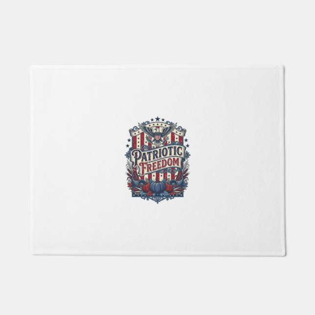 Patriotic Fall Harvest Vector Graphic Tee Doormat (Front)