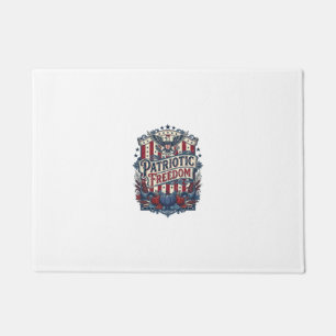 Patriotic Fall Harvest Vector Graphic Tee Doormat