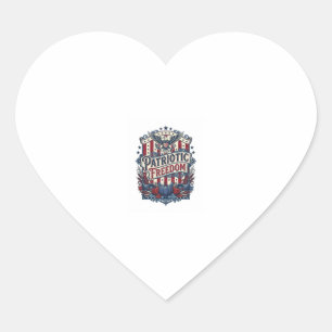 Patriotic Fall Harvest Vector Graphic Tee Heart Sticker