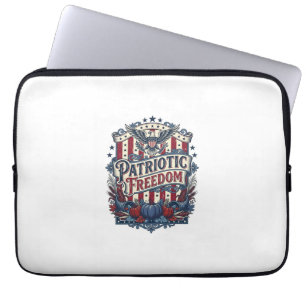 Patriotic Fall Harvest Vector Graphic Tee Laptop Sleeve