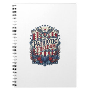Patriotic Fall Harvest Vector Graphic Tee Notebook