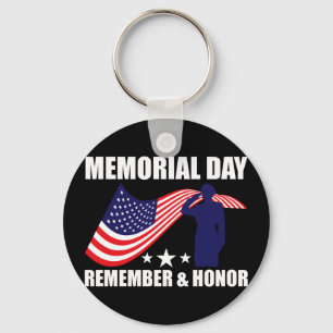 Patriotic family memorial day remember and honour key ring