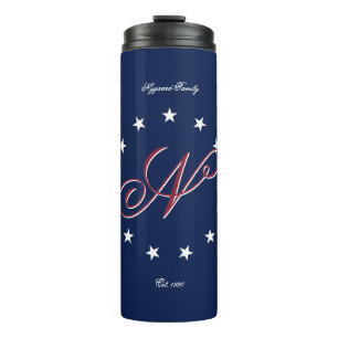 Patriotic Family Name Sign Thermal Tumbler