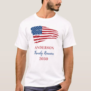 Patriotic Family Reunion Custom American Flag T-Shirt