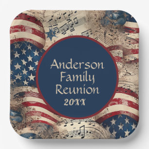 Patriotic Family Reunion Paper Plate