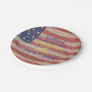 Patriotic Family Reunion USA Amazing Paper Plate
