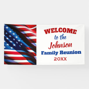 Patriotic Family Reunion Welcome Banner