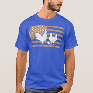 Patriotic Farm Animal American Flag Chicken Pig Ra T-Shirt