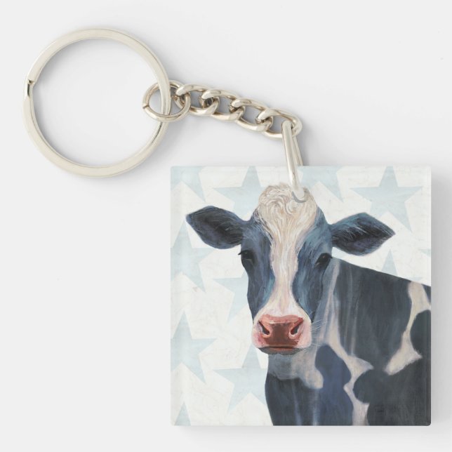 Patriotic Farm - Cow Key Ring (Front)