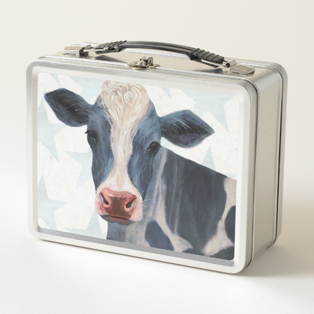 Patriotic Farm - Cow Metal Lunch Box (Front)