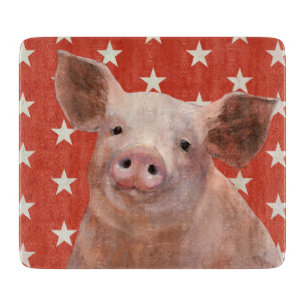 Patriotic Farm - Pig Cutting Board