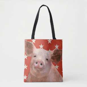 Patriotic Farm - Pig Tote Bag