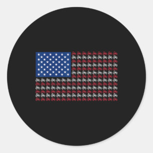 Patriotic Farmer 4th Of July American Flag Usa Tra Classic Round Sticker