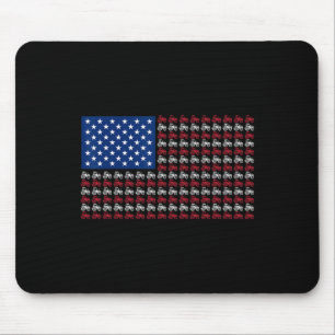 Patriotic Farmer 4th Of July American Flag Usa Tra Mouse Pad