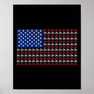 Patriotic Farmer 4th Of July American Flag Usa Tra Poster