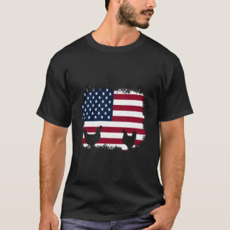 Patriotic Farmer 4Th Of July Chickens American Fla T-Shirt