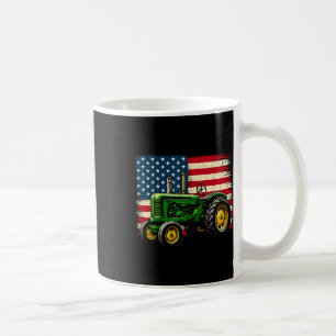 Patriotic Farmer 4th Of July Tractor Usa Flag  Coffee Mug