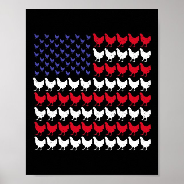 Patriotic Farmers 4th Of July American Flag  Poster (Front)