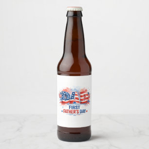 Patriotic Father's Day Beer Bottle Label